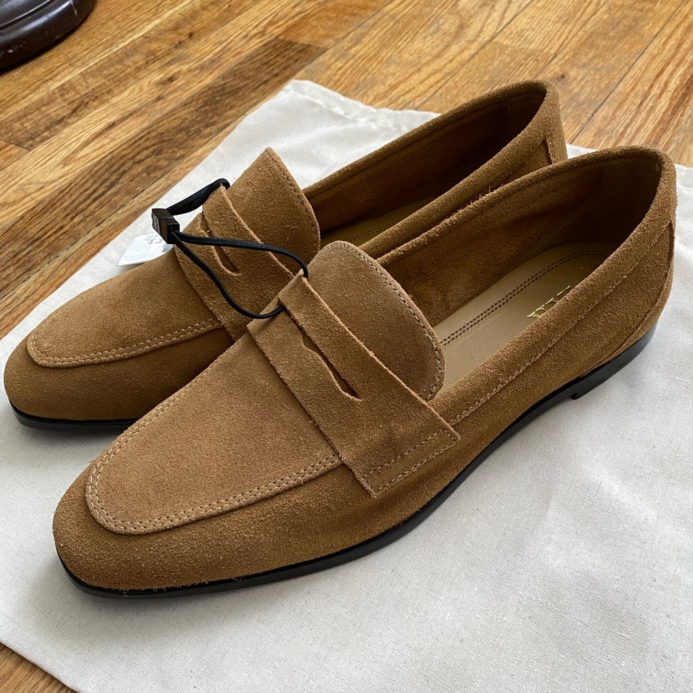 Zara suede loafers light brown NWT